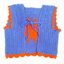 Load image into Gallery viewer, SALE Blue & Orange Sun Cardigan S/M
