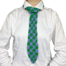 Load image into Gallery viewer, Crochet Tie PDF Pattern & Checkerboard Tie Video Tutorial