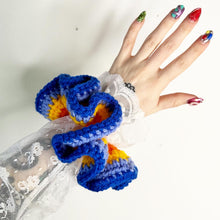 Load image into Gallery viewer, Chunky Scrunchie Orange, Yellow & Blue