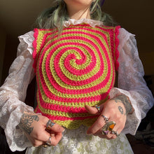 Load image into Gallery viewer, ⭐️SALE⭐️Pink & Green Swirly Vest S/M