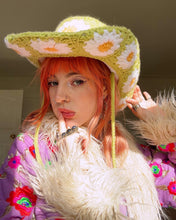 Load image into Gallery viewer, Daisy Cowboy Hat PDF Pattern (Granny Squares & Step by Step)