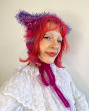 Load image into Gallery viewer, Fluffy Striped Kitty Bonnet Pink