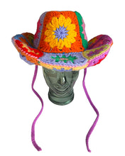 Load image into Gallery viewer, Daisy Cowboy Hat PDF Pattern (Granny Squares & Step by Step)