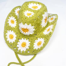 Load image into Gallery viewer, Daisy Cowboy Hat PDF Pattern (Granny Squares & Step by Step)