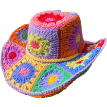 Load image into Gallery viewer, Daisy Cowboy Hat PDF Pattern (Granny Squares & Step by Step)