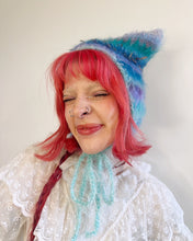 Load image into Gallery viewer, Fluffy Striped Kitty Bonnet Blue