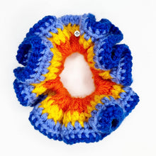 Load image into Gallery viewer, Chunky Scrunchie Orange, Yellow & Blue
