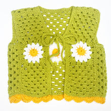 Load image into Gallery viewer, SALE Green Daisy Cardigan Large