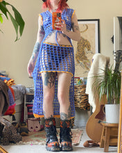 Load image into Gallery viewer, ⭐️SALE⭐️Blue Daisy Long Cardigan XS