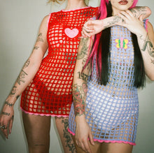 Load image into Gallery viewer, ⭐️SALE⭐️Red Heart Net Mini Dress Sample S