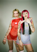 Load image into Gallery viewer, ⭐️SALE⭐️Red Heart Net Mini Dress Sample S