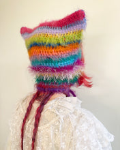 Load image into Gallery viewer, Fluffy Striped Kitty Bonnet Multicolour
