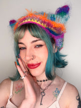 Load image into Gallery viewer, Fluffy Striped Kitty Bonnet Multicolour
