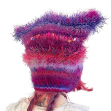 Load image into Gallery viewer, Fluffy Striped Kitty Bonnet Pink
