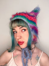 Load image into Gallery viewer, Fluffy Striped Kitty Bonnet Multicolour
