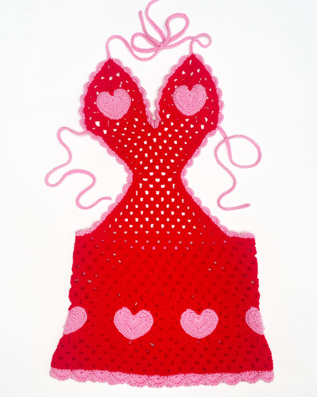 SALE Red & Pink Heart Bikini Mini Dress XS
