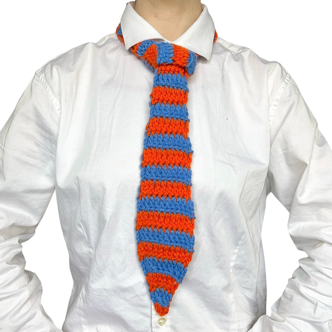 Stripy Tie Orange & Blue