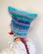 Load image into Gallery viewer, Fluffy Striped Kitty Bonnet Blue
