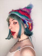 Load image into Gallery viewer, Fluffy Striped Kitty Bonnet Multicolour
