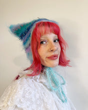 Load image into Gallery viewer, Fluffy Striped Kitty Bonnet Blue
