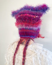 Load image into Gallery viewer, Fluffy Striped Kitty Bonnet Pink
