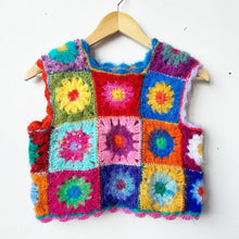 Load image into Gallery viewer, Patchwork Rainbow Daisy Vest XS
