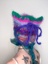 Load image into Gallery viewer, Fluffy Striped Kitty Bonnet Multicolour
