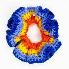 Load image into Gallery viewer, Chunky Scrunchie Orange, Yellow &amp; Blue
