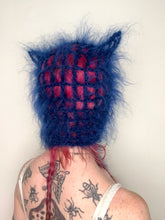 Load image into Gallery viewer, Fluffy Netted Kitty Bonnet Blue
