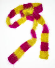 Load image into Gallery viewer, Fluffy Stripy Scarf Green &amp; Pink
