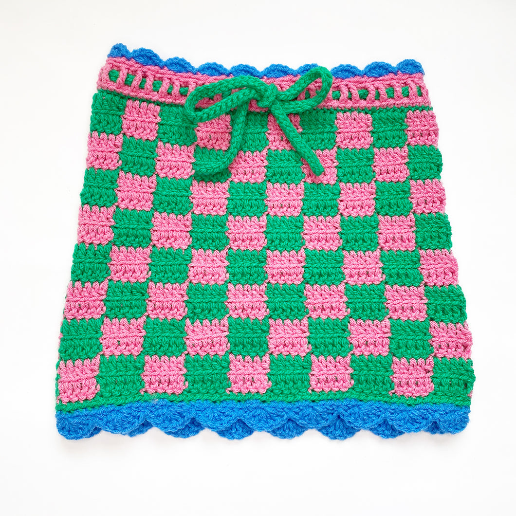 ⭐️SALE⭐️Green & Pink Checkered Skirt XS/S