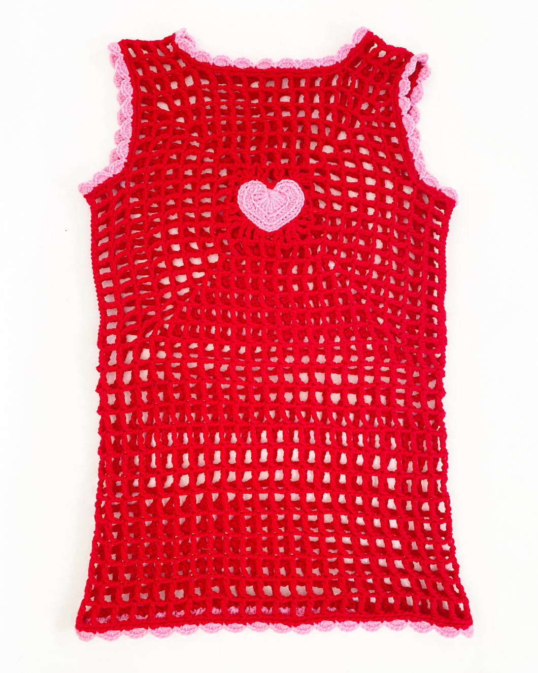 ⭐️SALE⭐️Red Heart Net Mini Dress Sample S
