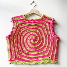 Load image into Gallery viewer, ⭐️SALE⭐️Pink &amp; Green Swirly Vest S/M
